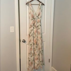 Lulu’s White and Floral Maxi